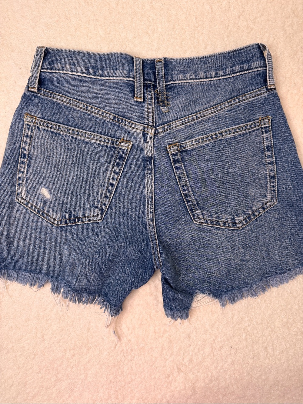 We The Free Distressed High-Rise Denim Shorts - Blue Wash - Picture 2 of 4